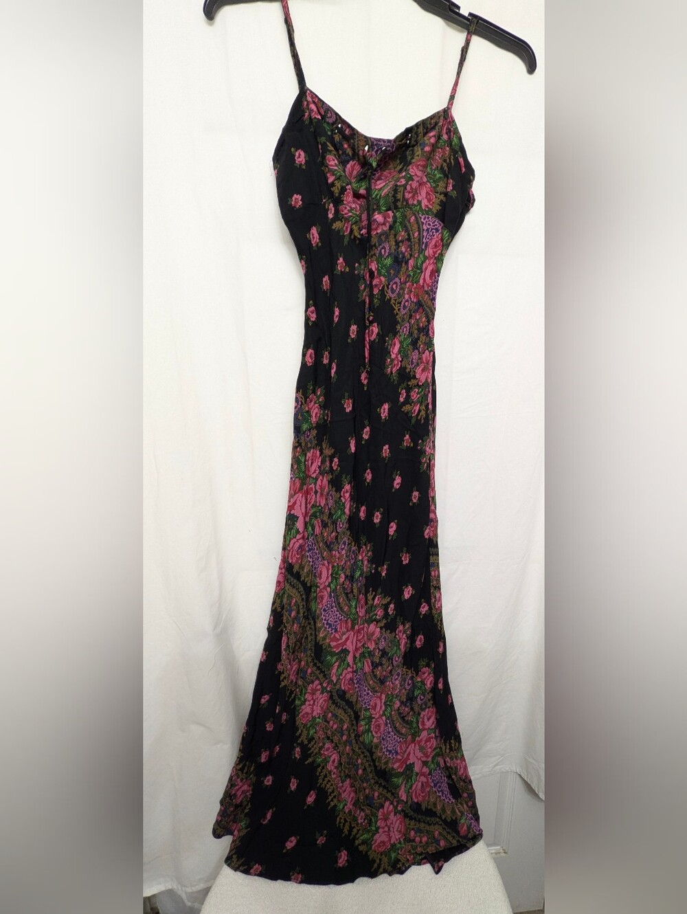 Vintage 90s Betsey Johnson New York Floral Paisley Maxi Dress M - Picture 2 of 7